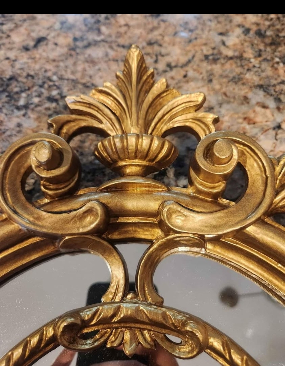 Ornate Gold Oval Wall Mirror - Picture 3 of 3